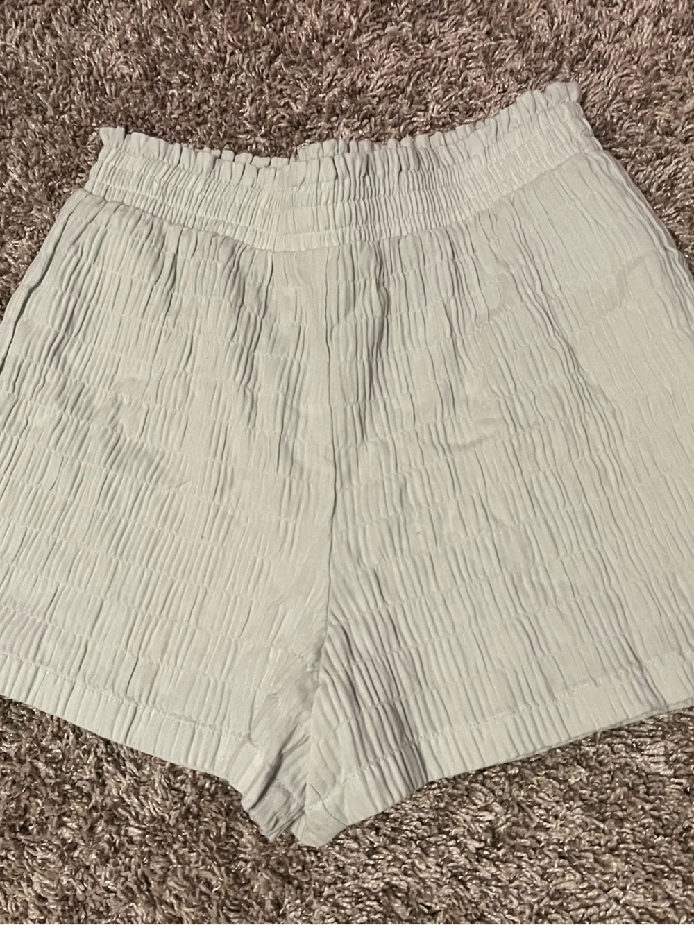 Light Blue Smocked Waist Women’s Shorts